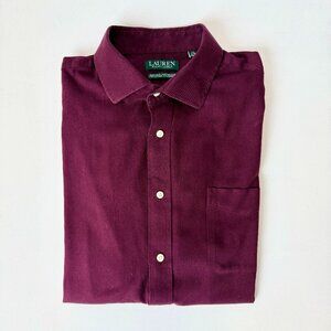 Lauren Ralph Lauren | Burgundy | Regular Fit Stretch Shirt | 17.5 32/33 XL